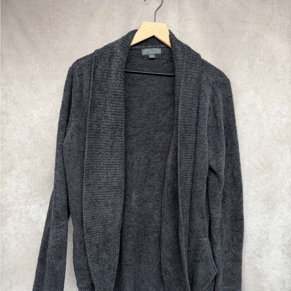 Barefoot Dreams Charcoal Cozy Open-Front Cardigan